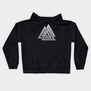 Iron Viking Valknut | Metallic Viking Symbol Kids Hoodie